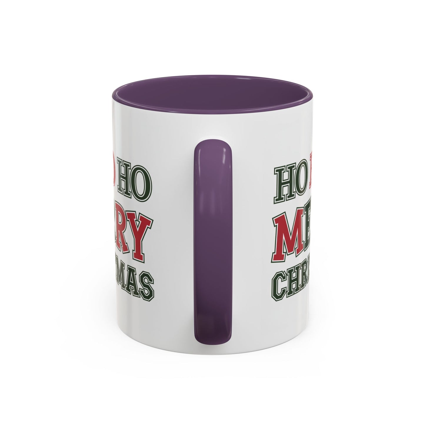 Christmas Mug - Ho Ho Ho Merry Christmas Green & Red Text 2