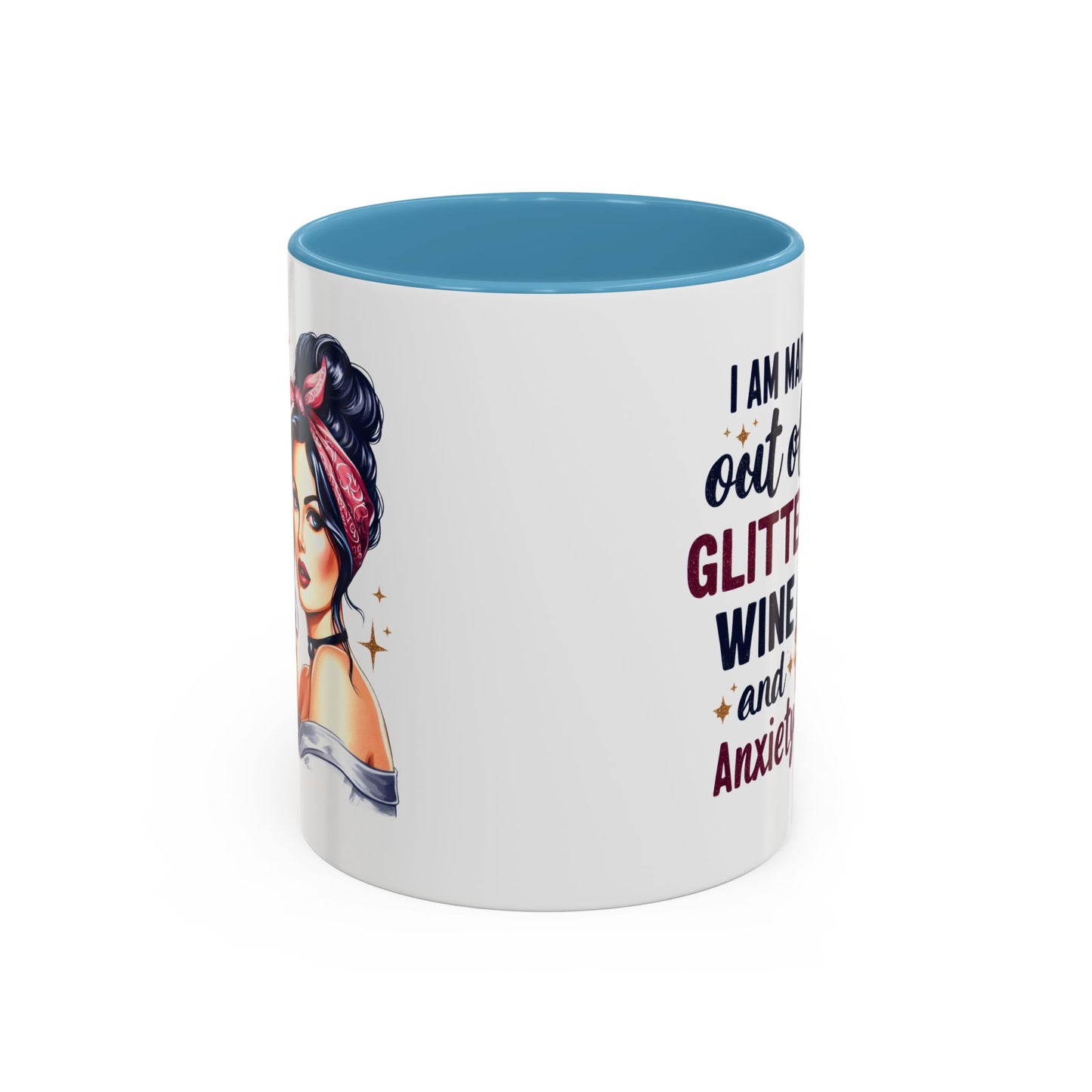 Humor Mug - I'm Made Out of Glitter Wine and Anxiety