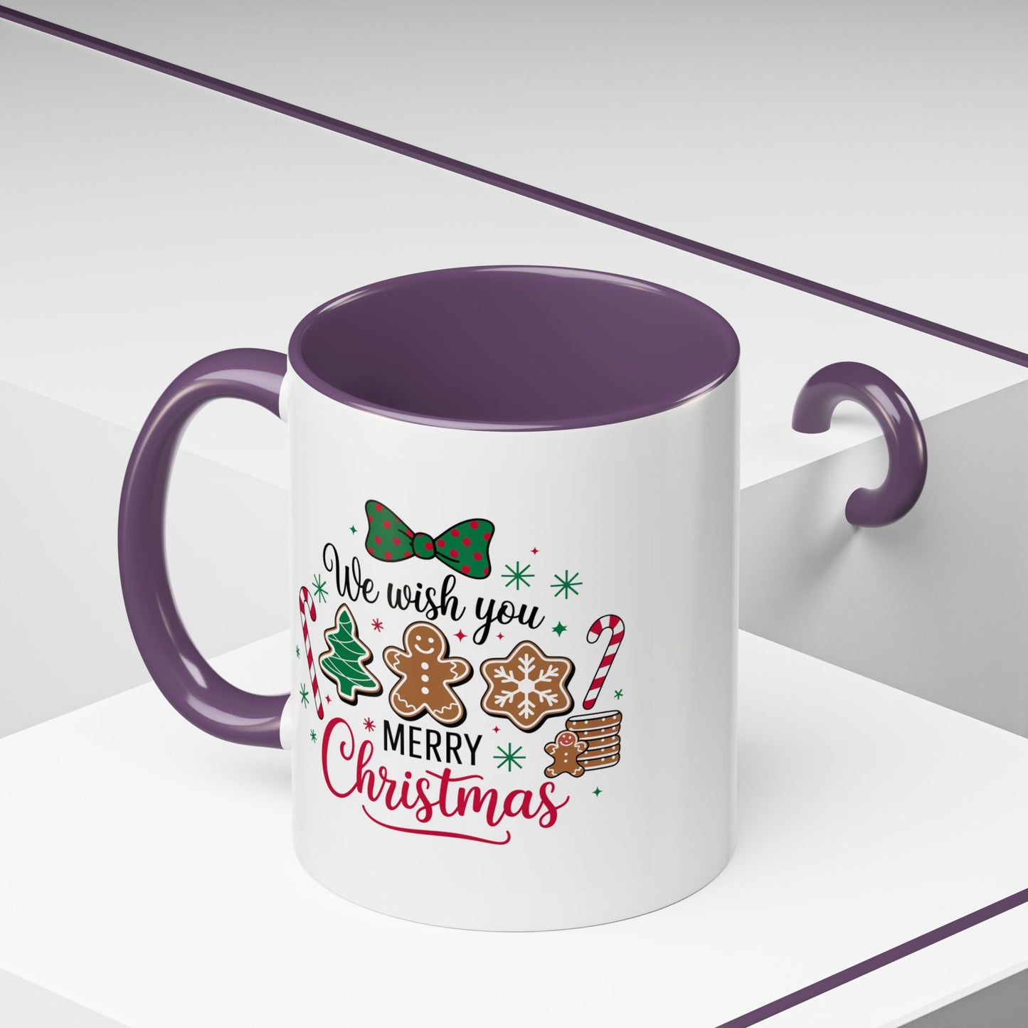 Christmas Mug - We Wish You a Merry Christmas Black & Red Text Cookies & Candy