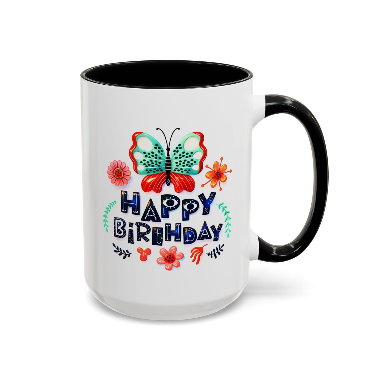 Birthday Mug - Butterfly Flowers