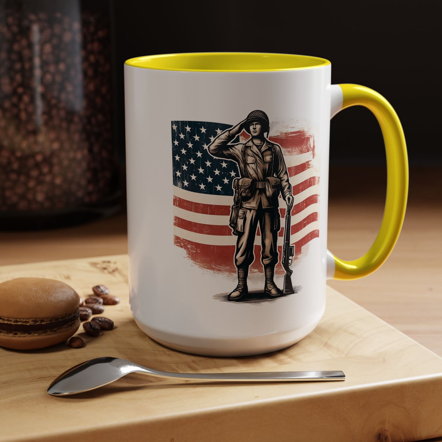 4th of July Mug - American Soldier Flag