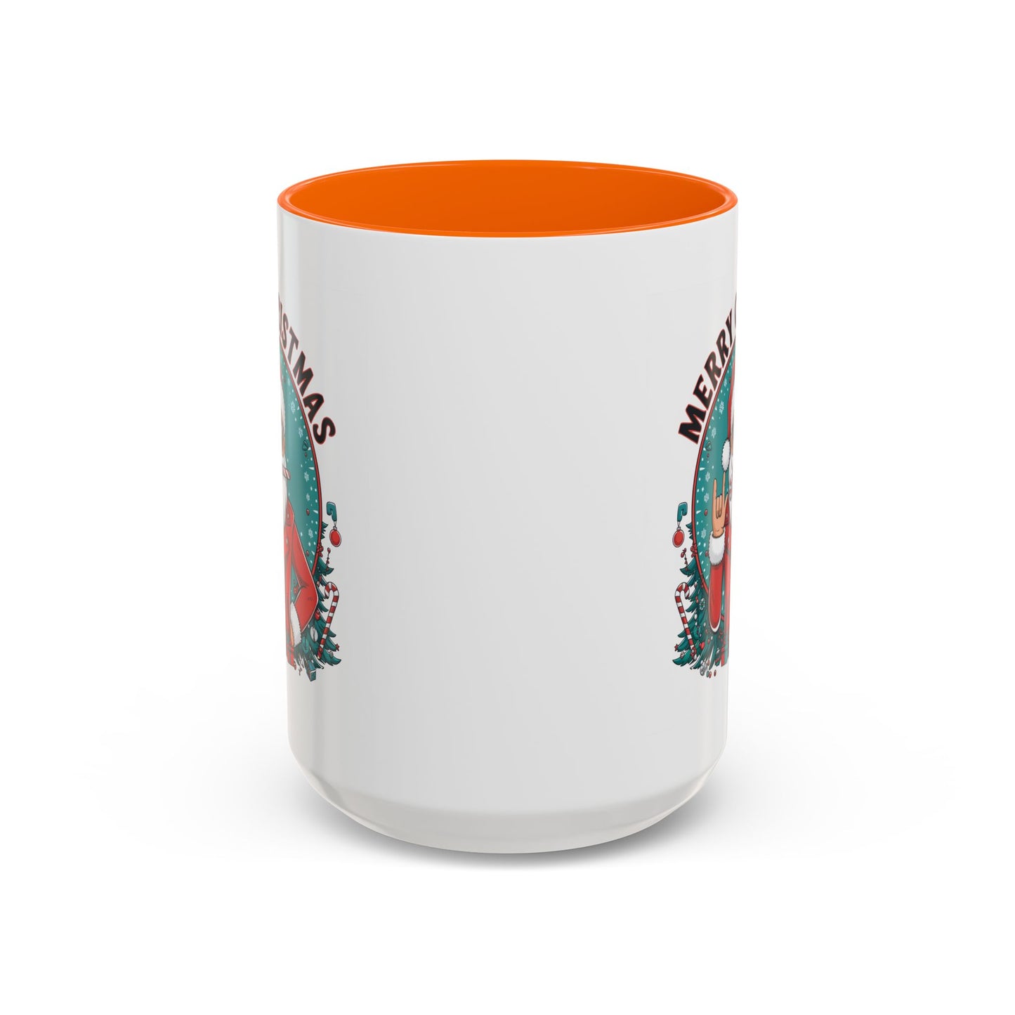 Christmas Mug - Merry Christmas Black & Red Text Cool Santa