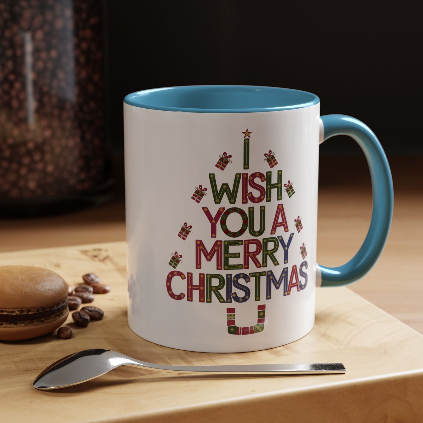 Christmas Mug - I Wish You a Merry Christmas Present Treee
