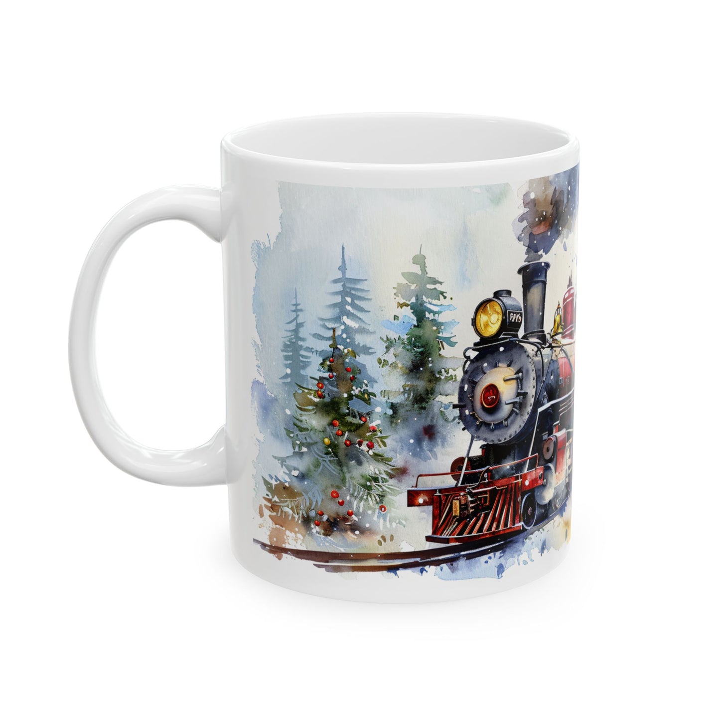 Christmas Mug - Snowy Landscape Train Wrap 4
