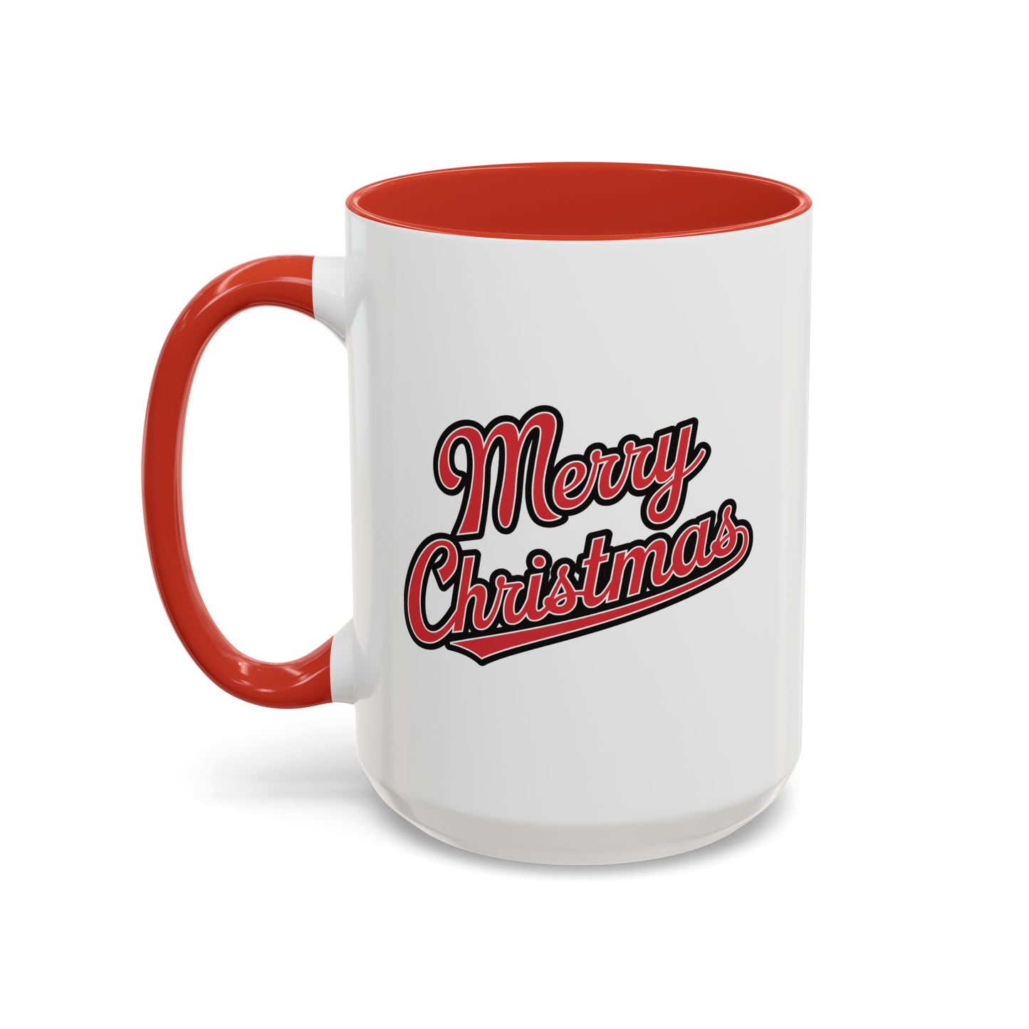 Christmas Mug - Merry Christmas Red & Black Baseball Text
