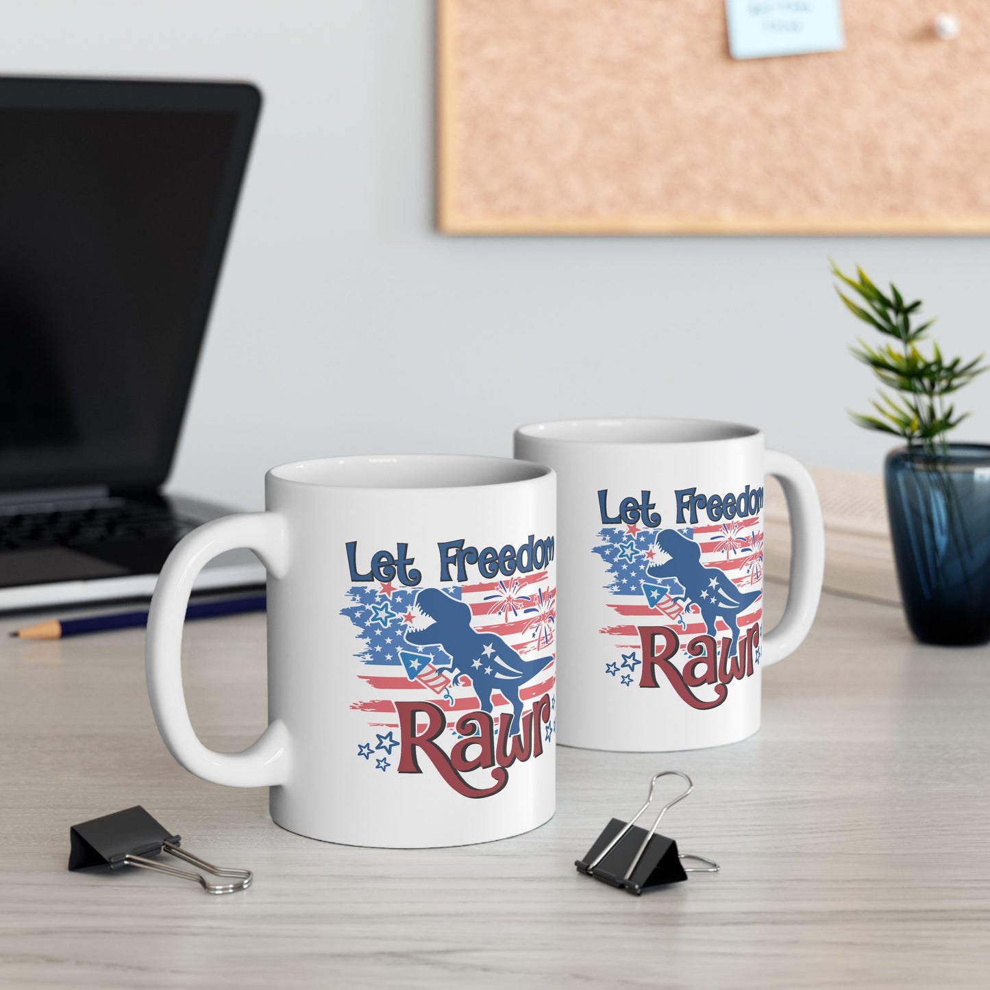 4th of July Mug - Let Freedom Rawr