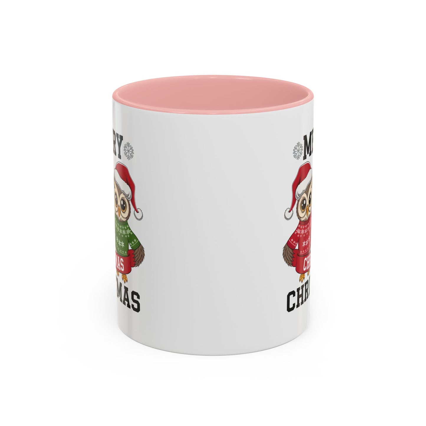 Christmas Mug - Merry Christmas Black Text Owls