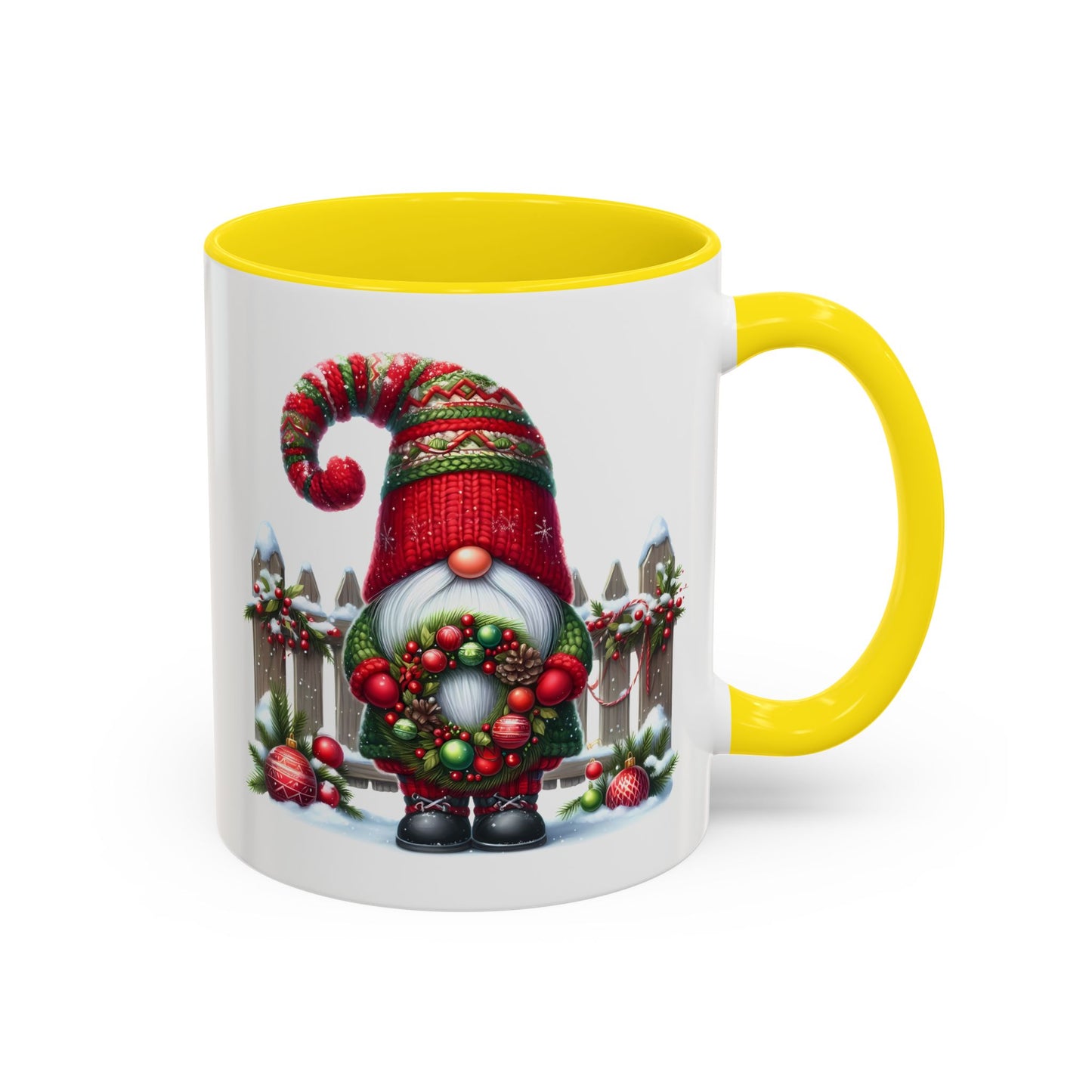 Christmas Mug - Gnome with Christmas Wreath