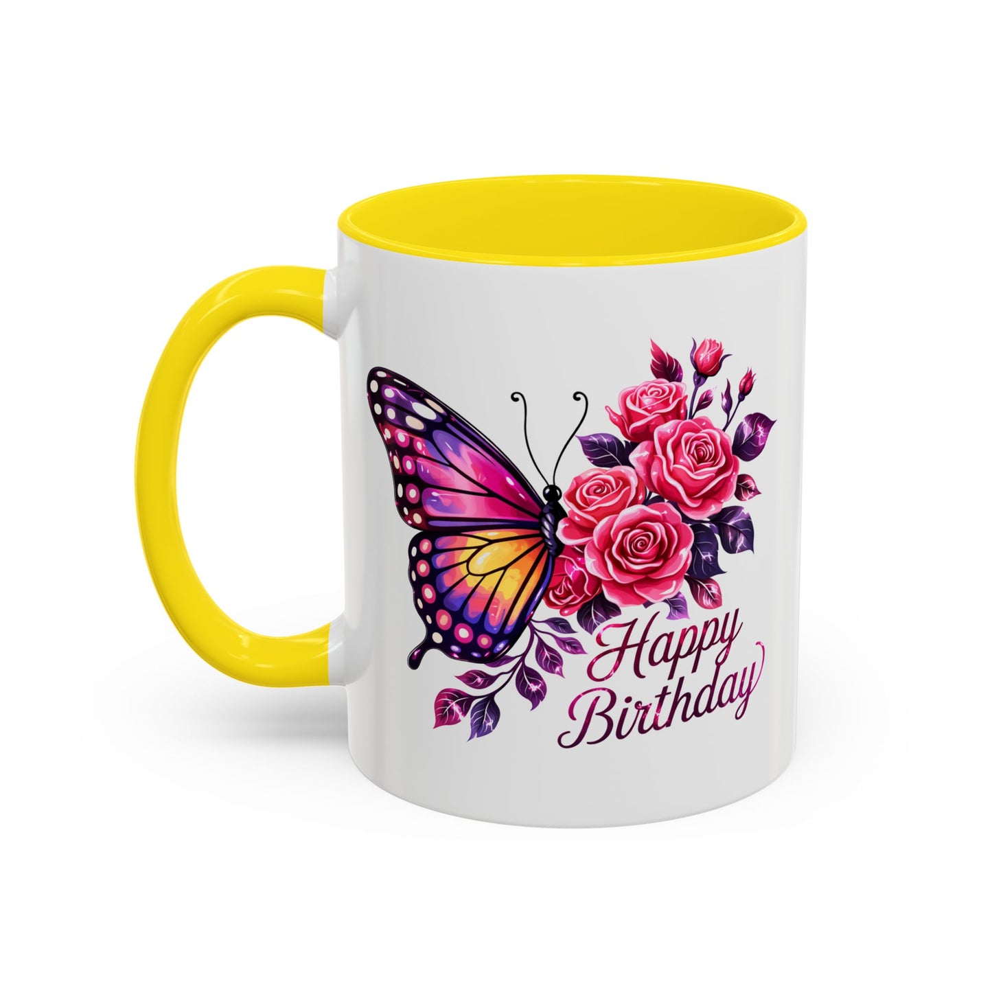 Birthday Mug - Butterfly Flowers