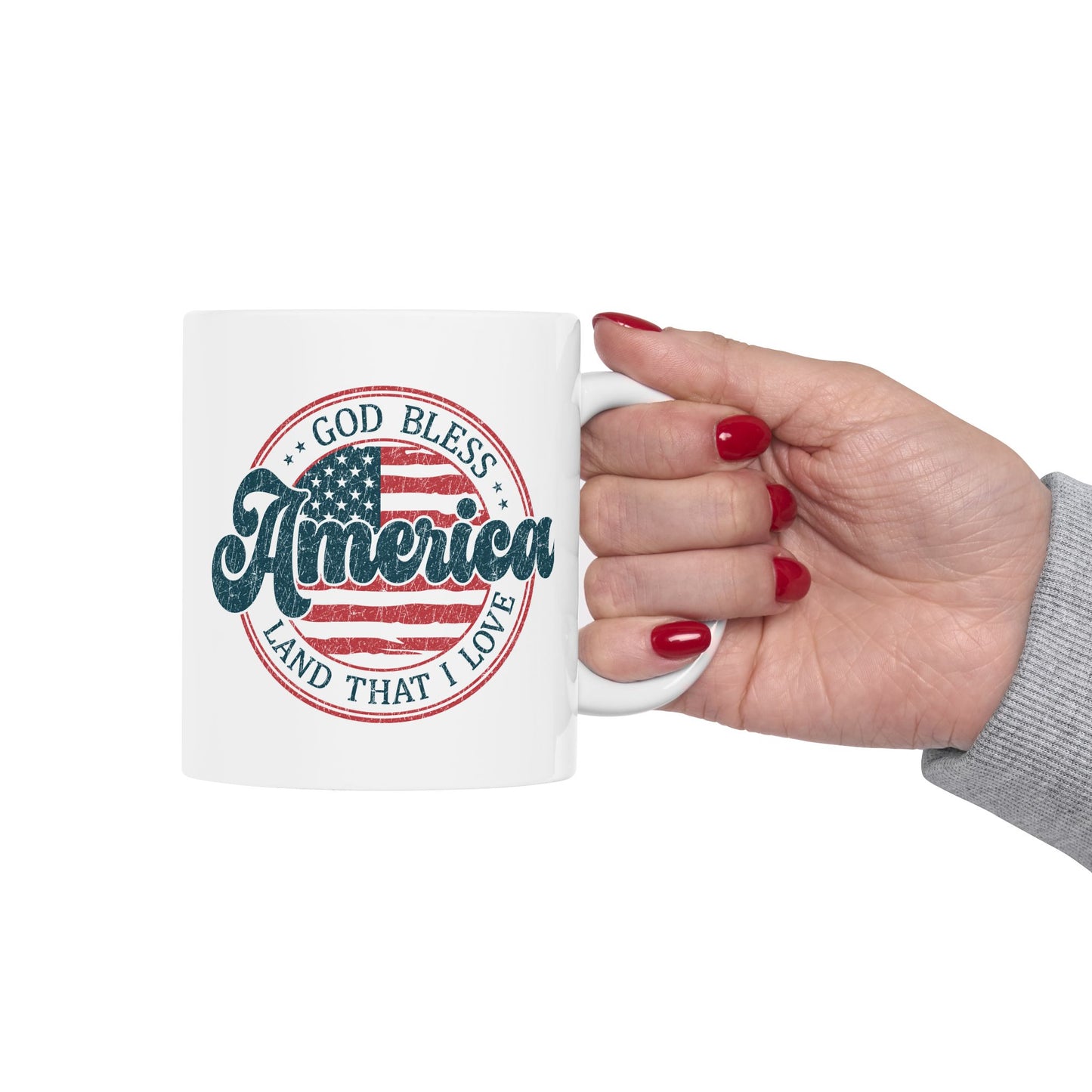 4th of July Mug - God Bless America Retro