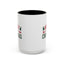 Christmas Mug - Merry Christmas Red & Green Text Heart Arrow Trees