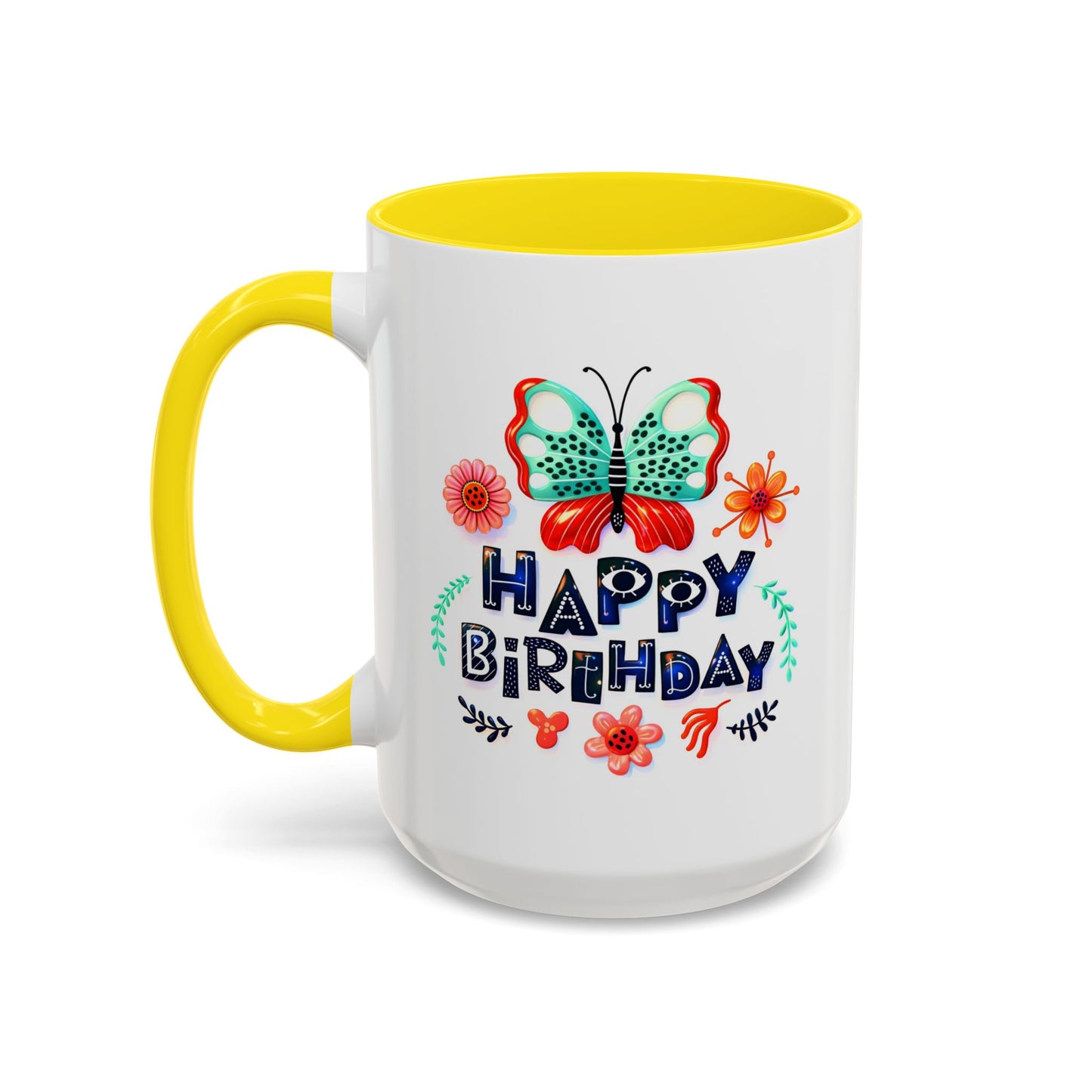Birthday Mug - Butterfly Flowers