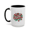 Christmas Mug - Merry Christmas Maroon Text Ornaments