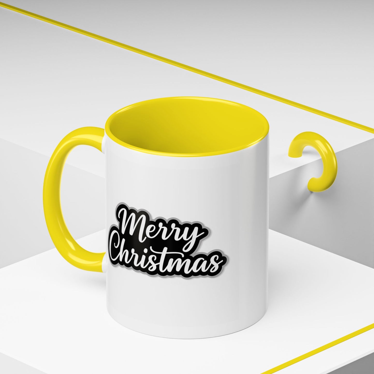 Christmas Mug - Merry Christmas White Black & Grey Text