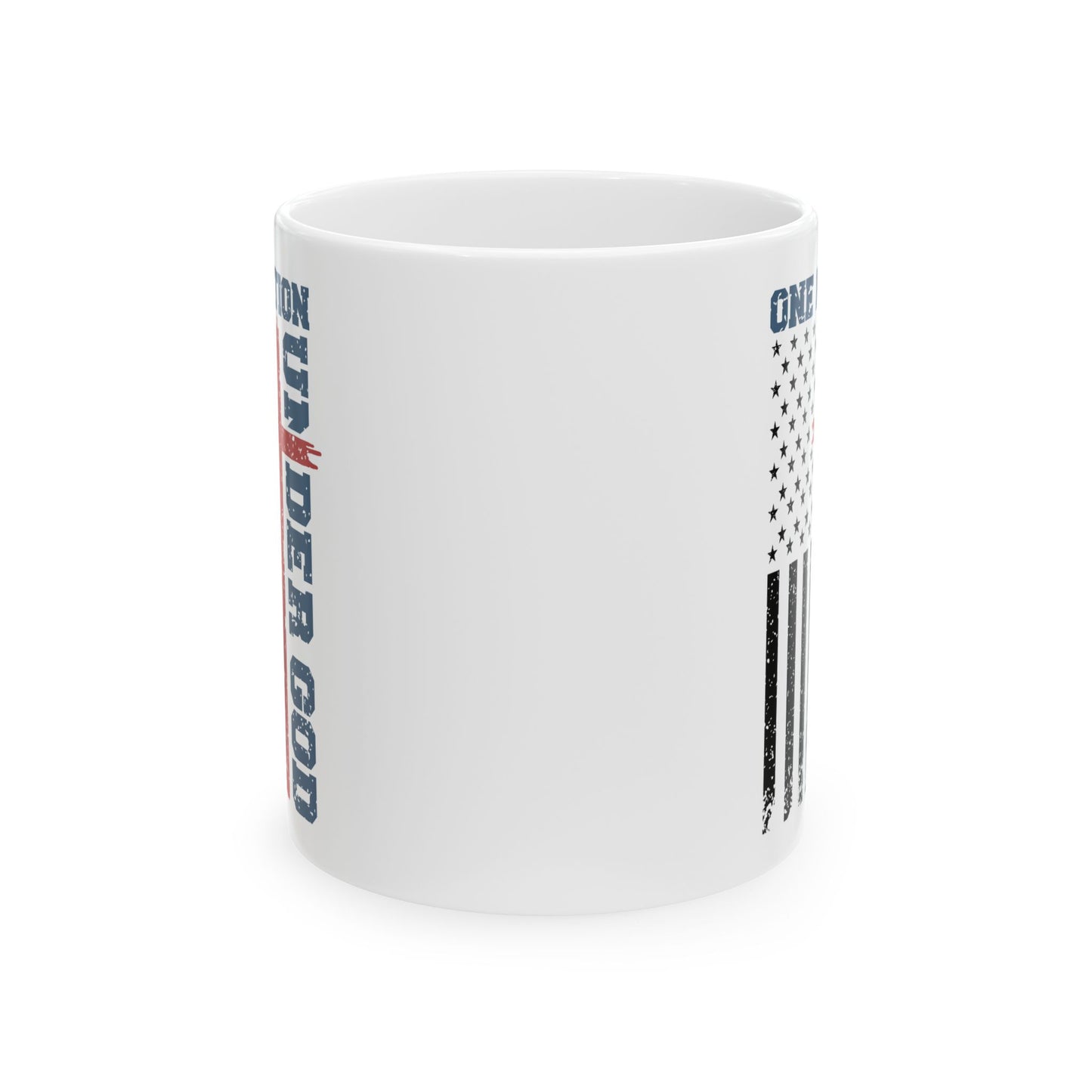 4th of July Mug - One Nation Under God Flag Cross