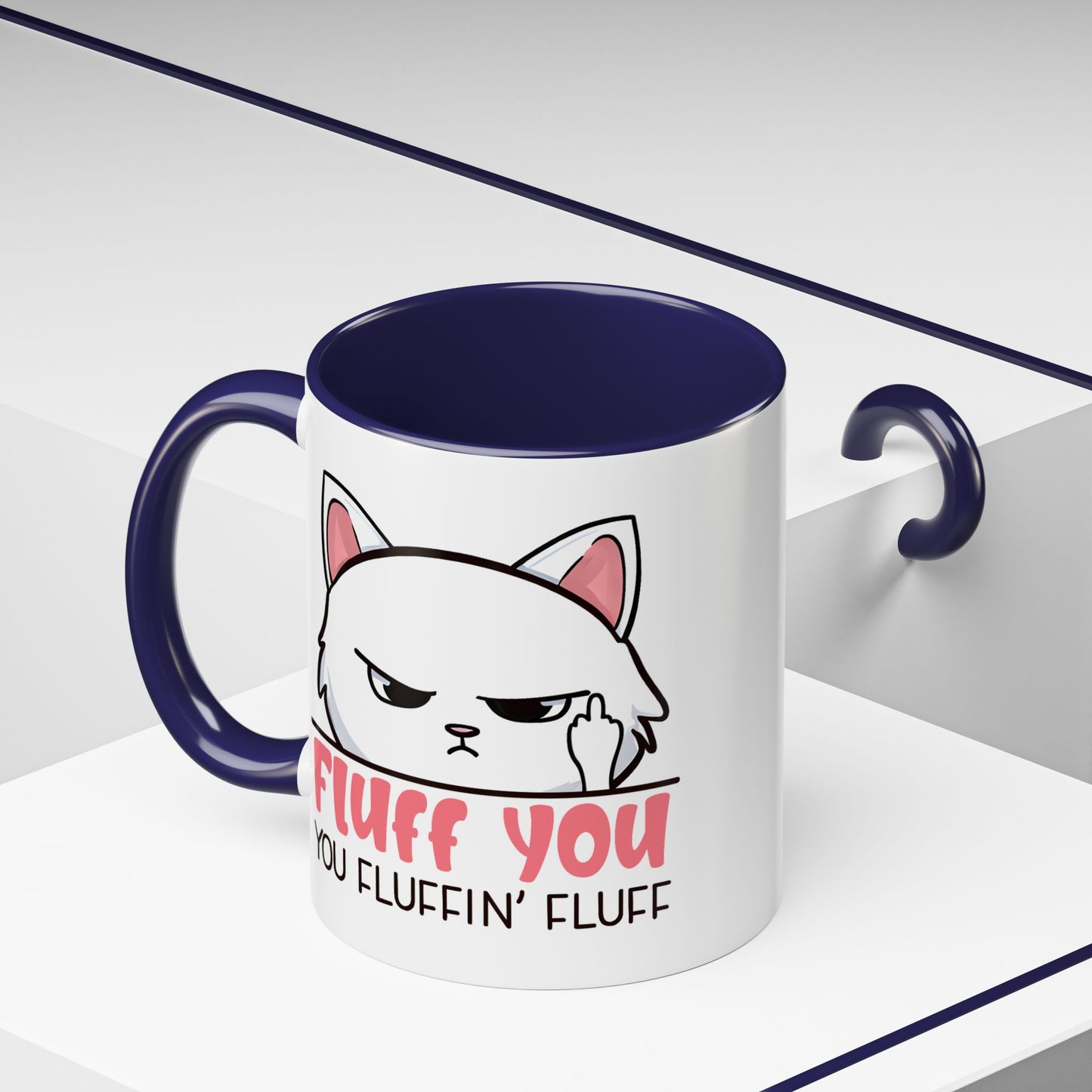 Adult Mug - Fluff You White Cat