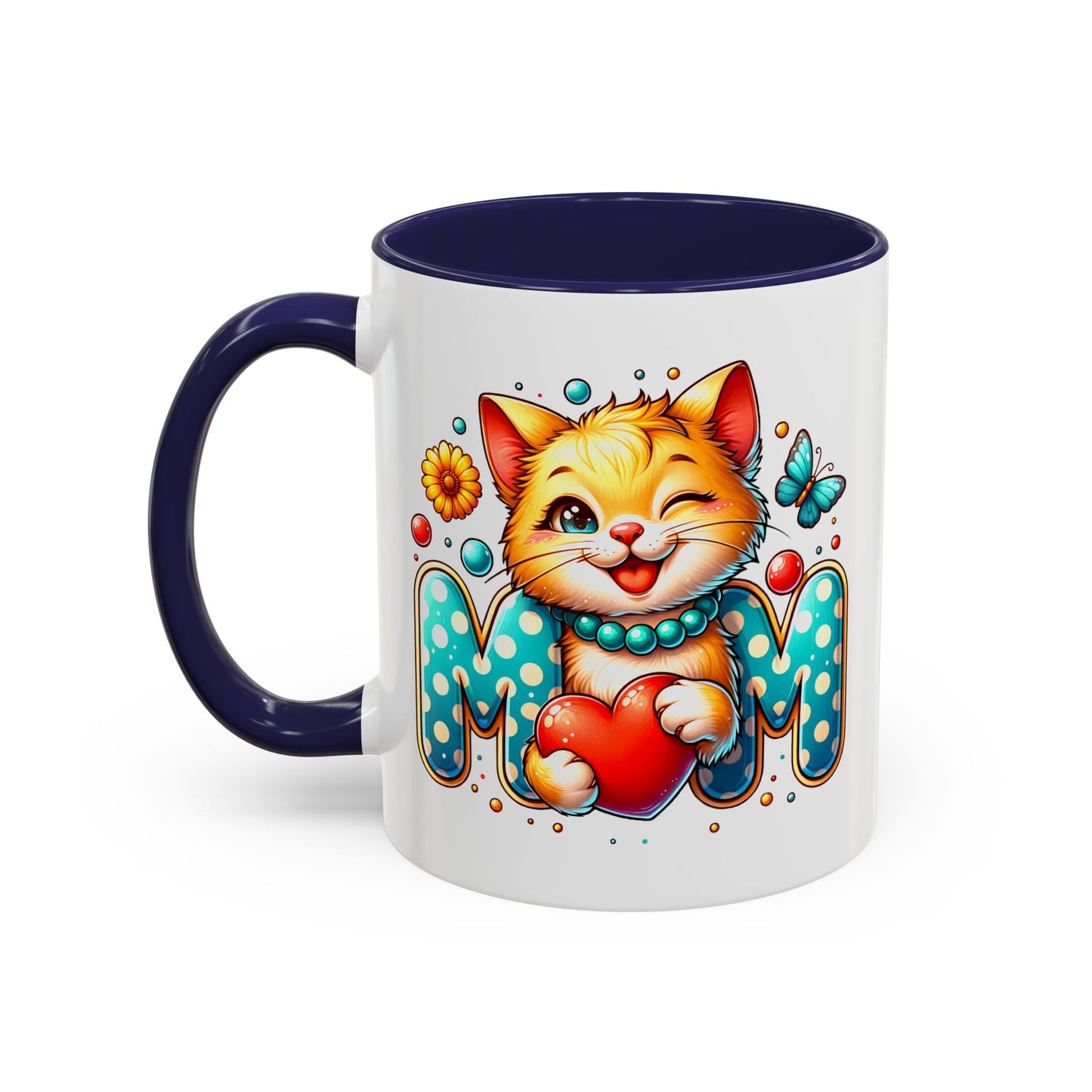 Mother's Day Mug - Mom Cat Red Heart