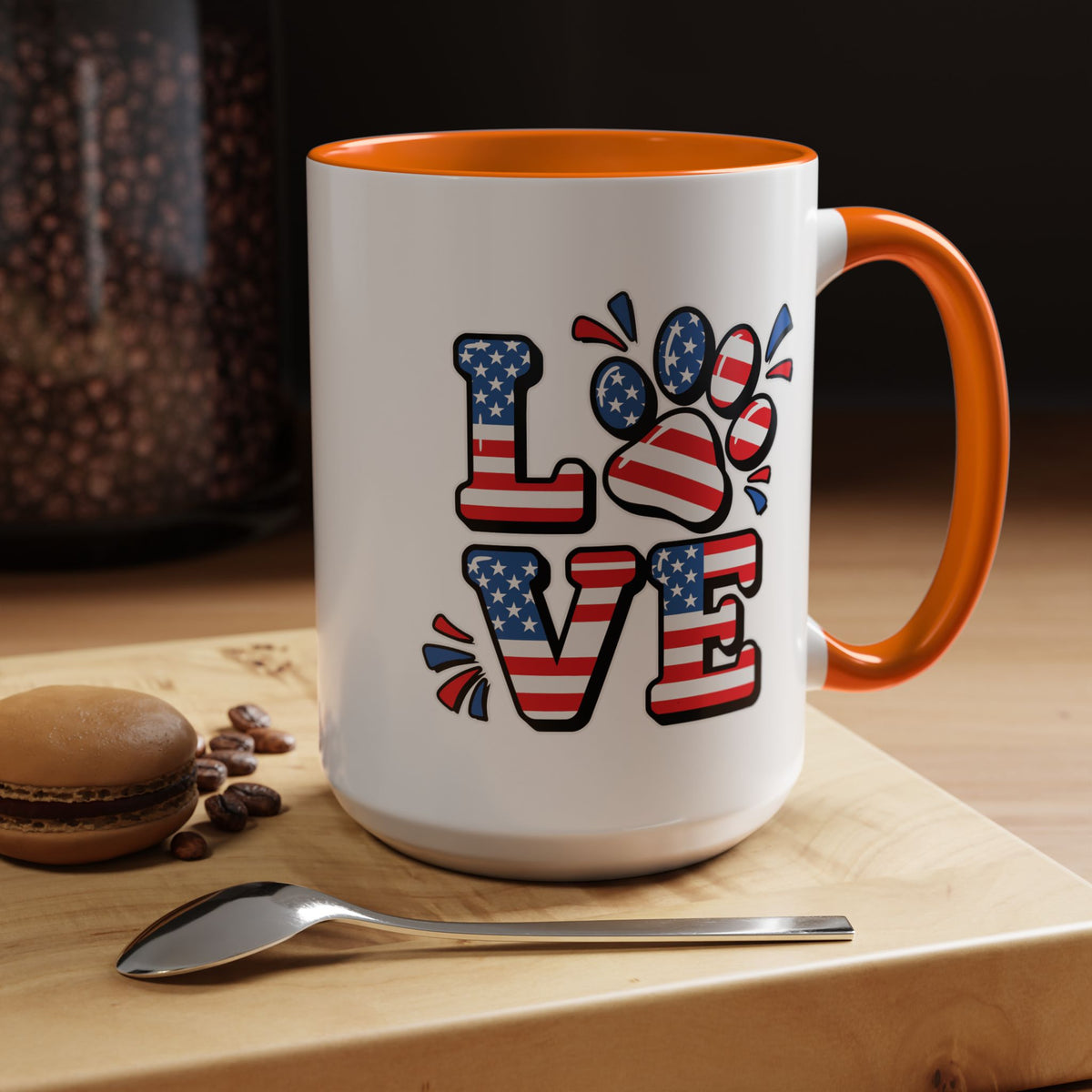 4th of July Mug - Animal Love USA Flag