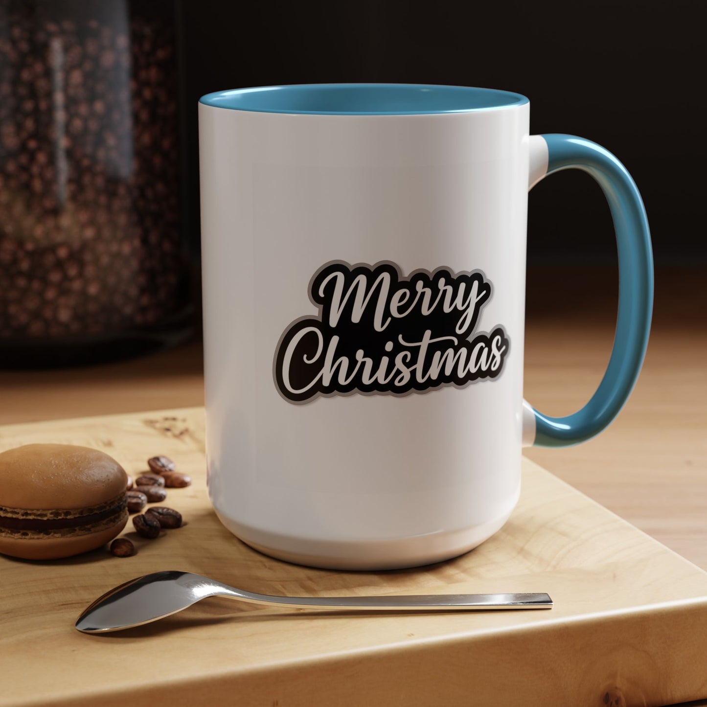Christmas Mug - Merry Christmas White Black & Grey Text