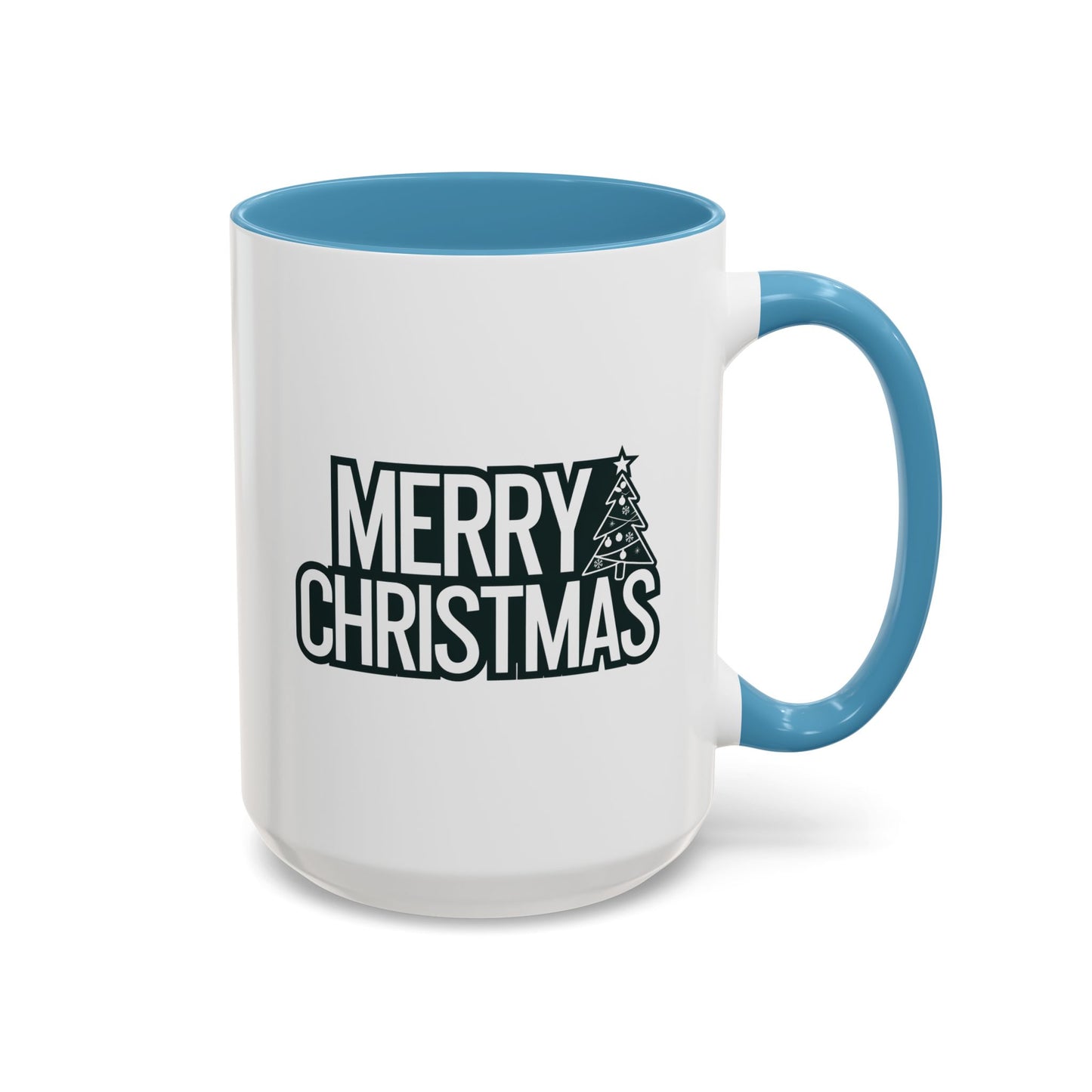 Christmas Mug - Merry Christmas White & Black Text Tree