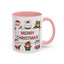 Christmas Mug - Merry Christmas Red & Green Text Santa Cute Animals