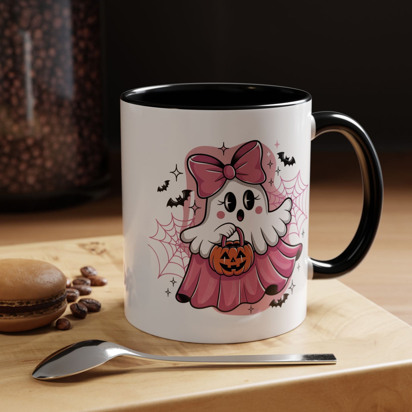 Halloween Mug - Ghost With Pink Bow