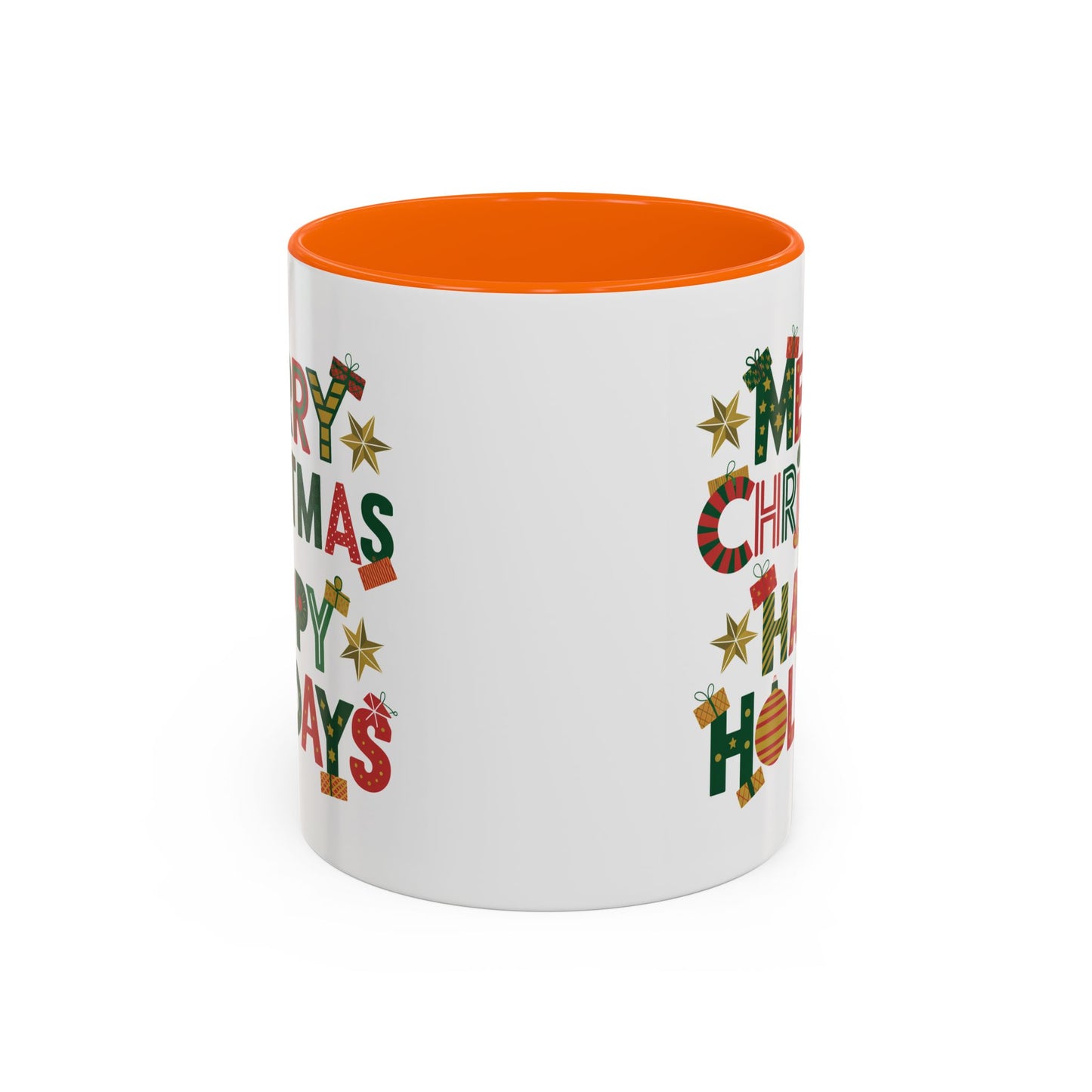 Christmas Mug - Merry Christmas Happy Holidays Decorative Text