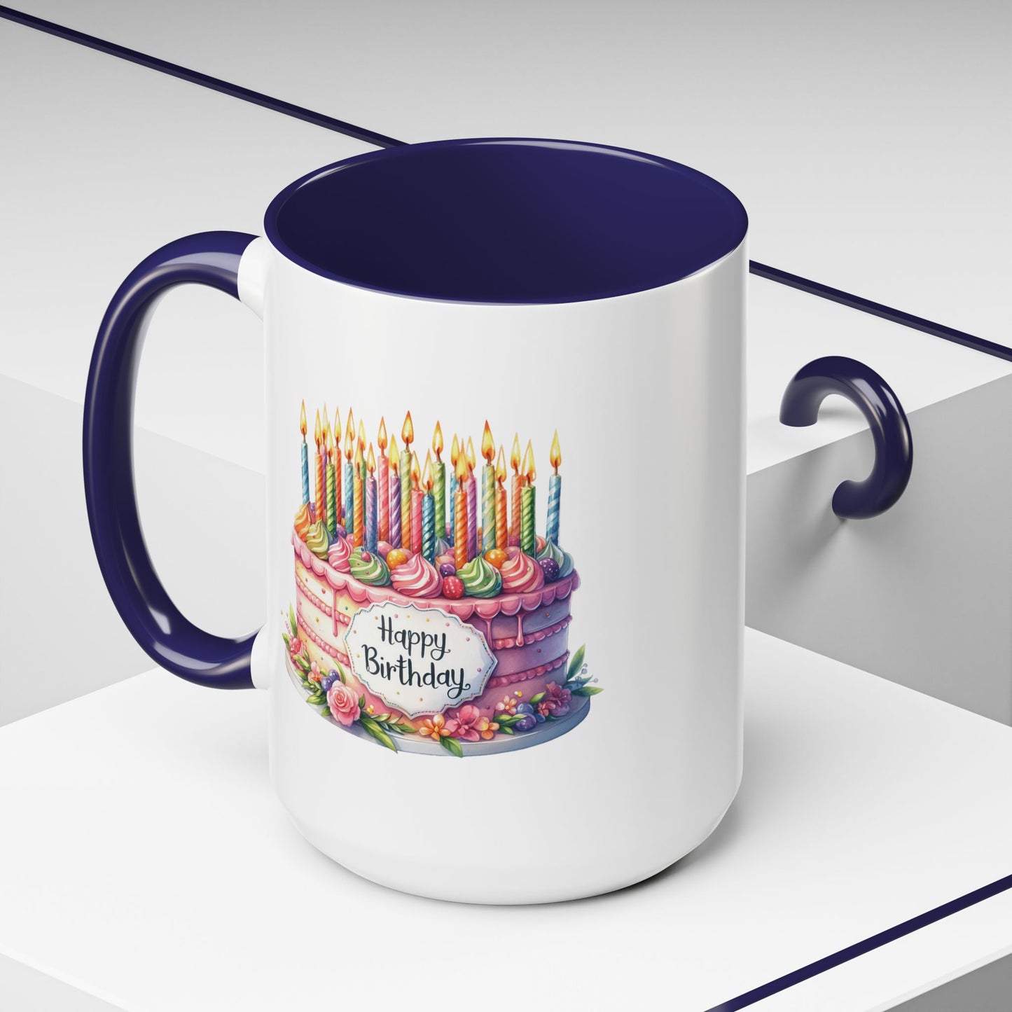 Birthday Mug - Happy Birthday Large Cake With...