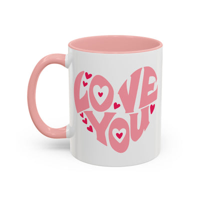Valentine's Day Mug - Love You Heart Lettering