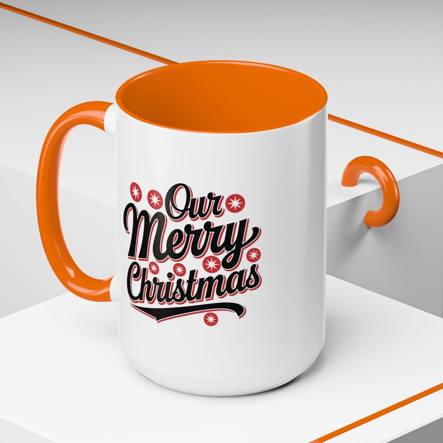 Christmas Mug - Merry Christmas Black Red & White Baseball Text