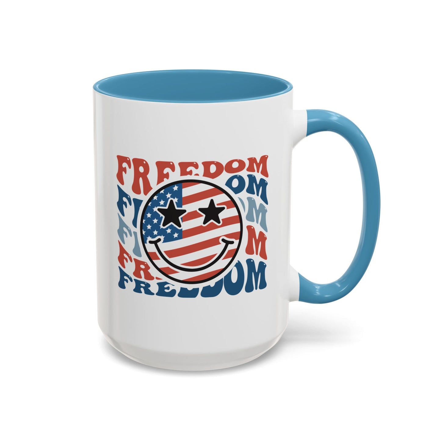 4th of July Mug - Freedom Smiley Face