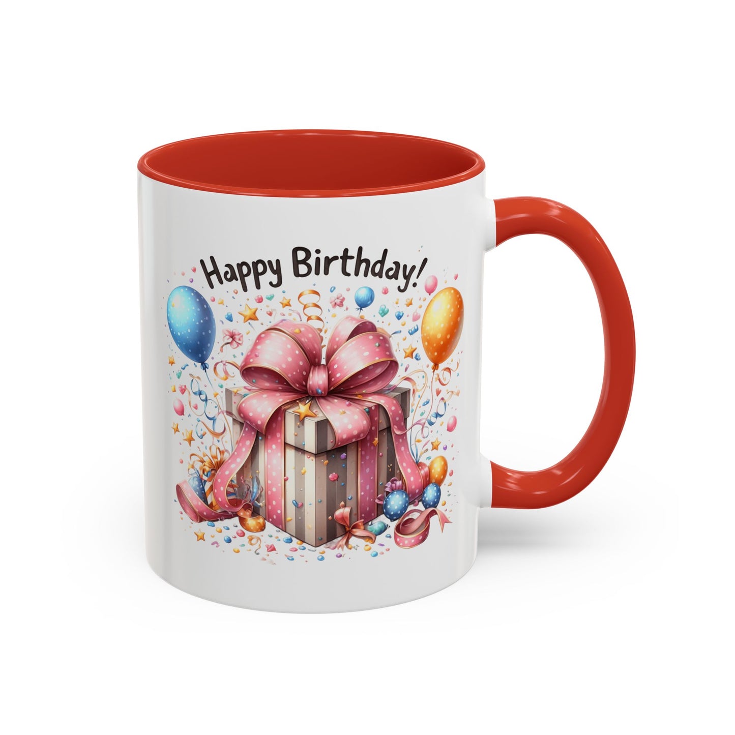 Birthday Mug - Happy Birthday Pink Ribbon Present