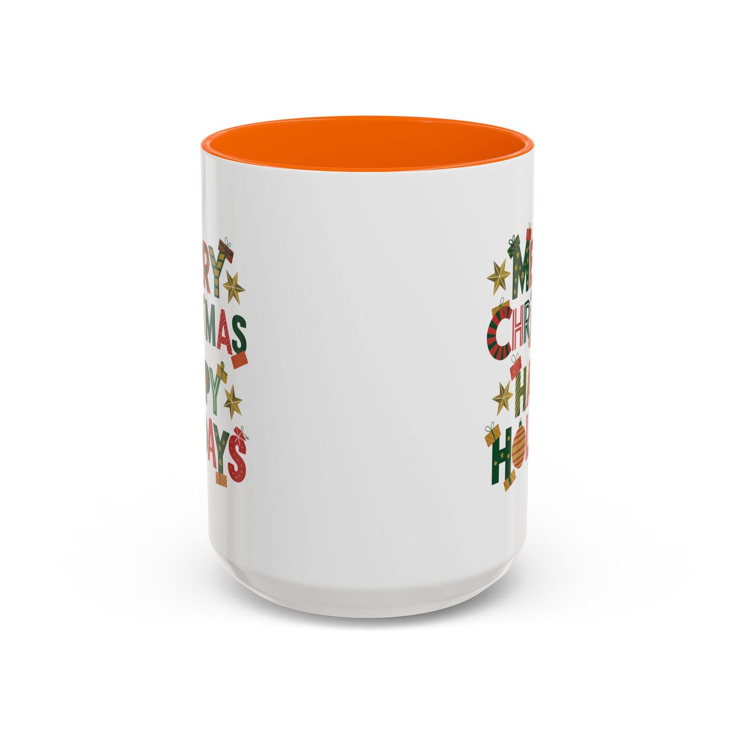 Christmas Mug - Merry Christmas Happy Holidays Decorative Text