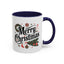 Christmas Mug - Merry Christmas Black Text Star Stocking Ornament Candy Cane