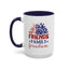 4th of July Mug - Friends Family Freedom Sunflower