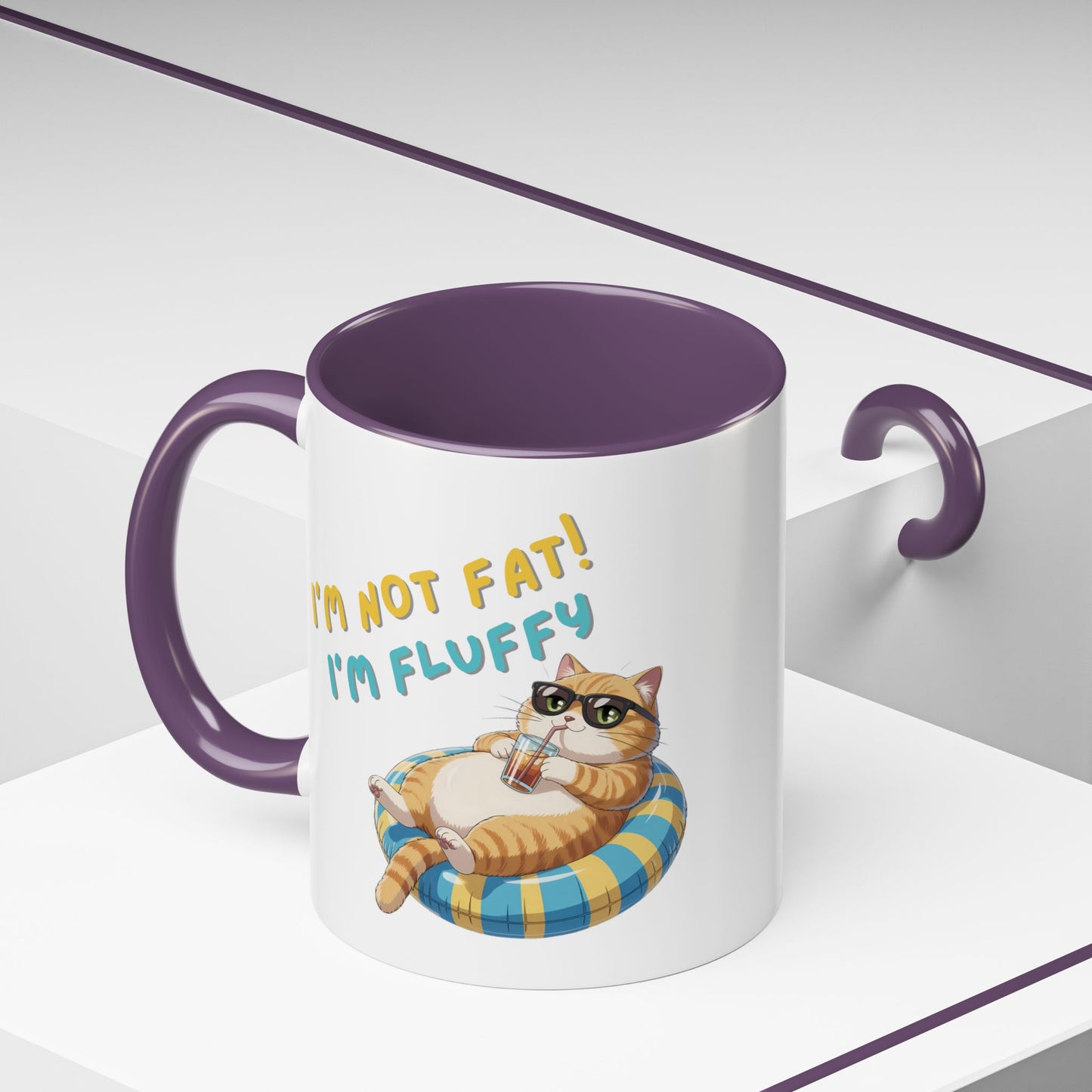 Humor Mug - I'm Not Fat I'm Just Fluffy Cat