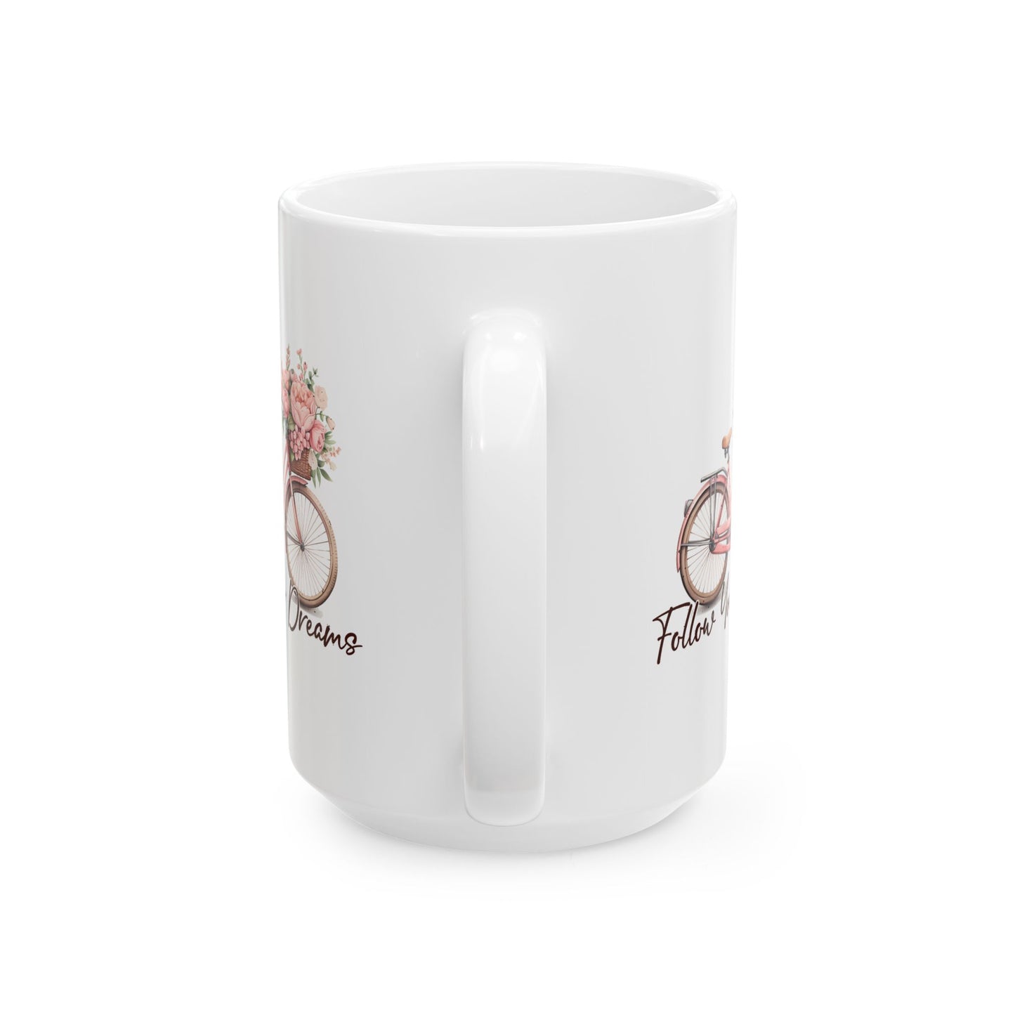 Motivation Mug - Follow Your Dreams Pink Bike