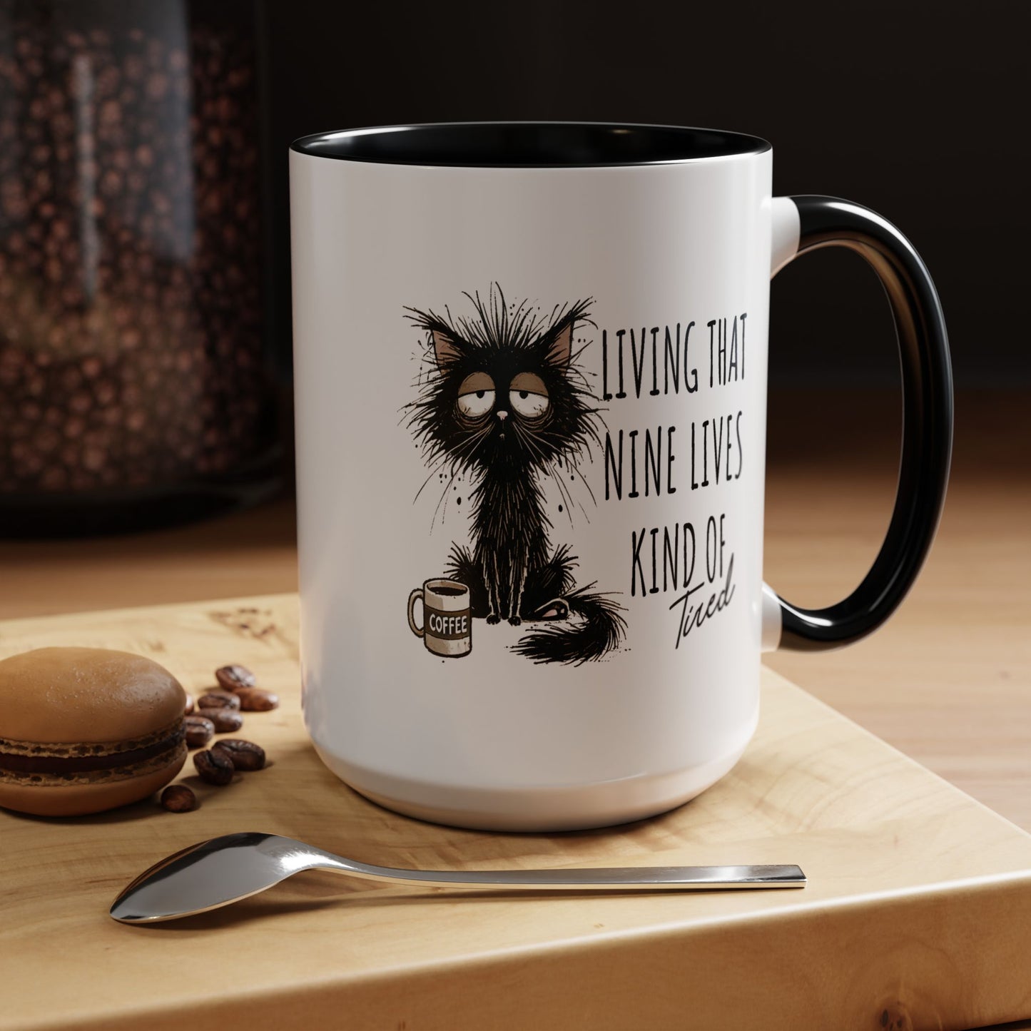 Humor Mug - Living That Nine Lives