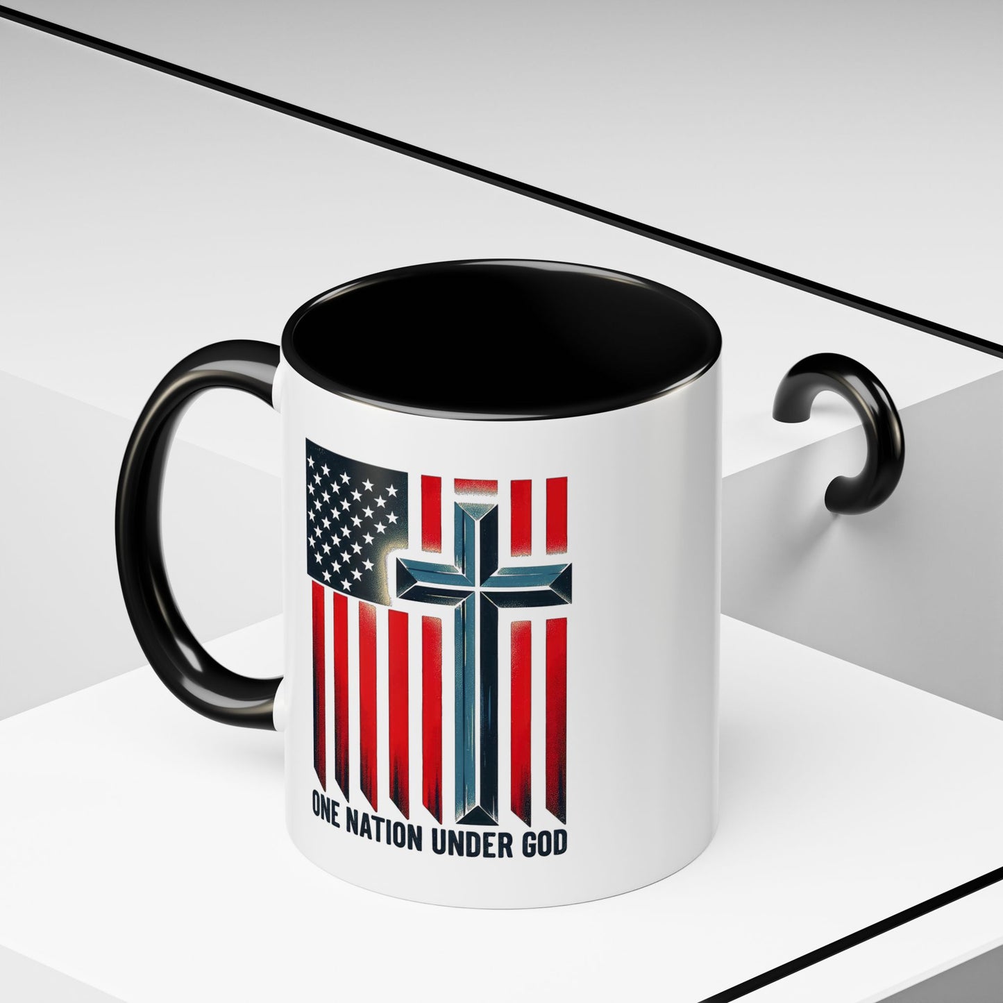 Religious Mug - One Nation Flag Cross