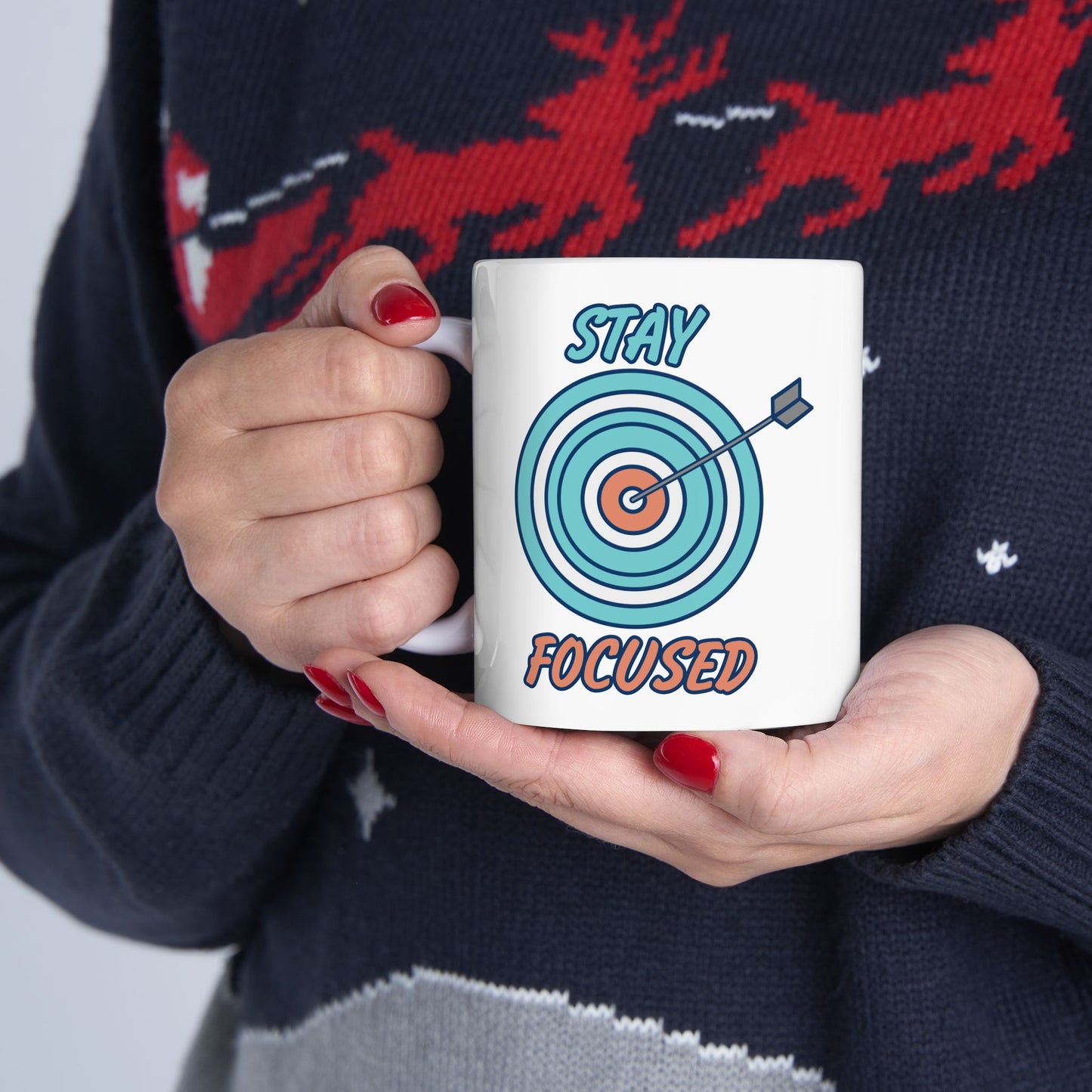 Motivation Mug - Stay Focused Arrow