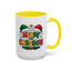 Christmas Mug - Merry Christmas Red Yellow & Green Text Green & Red Hat