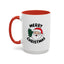 Christmas Mug - Merry Christmas Black Text Santa Tree