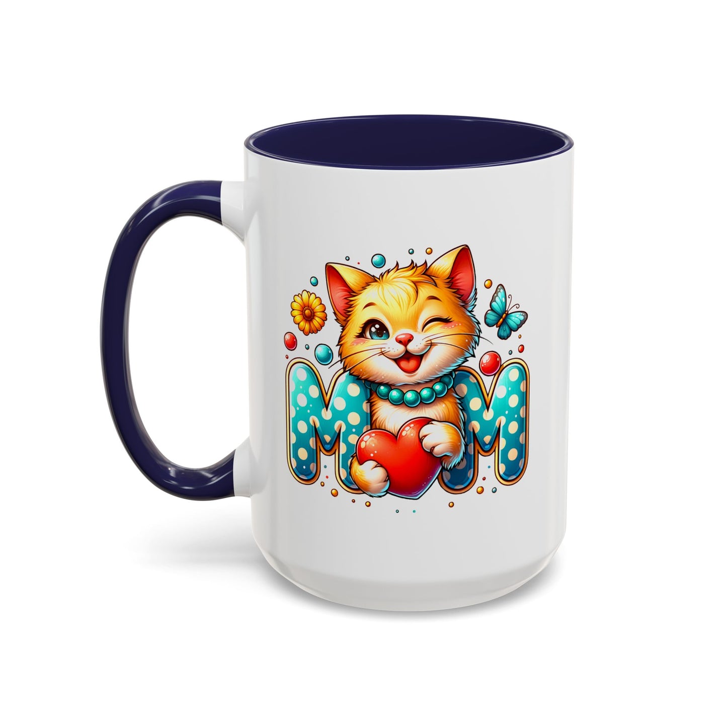 Mother's Day Mug - Mom Cat Red Heart