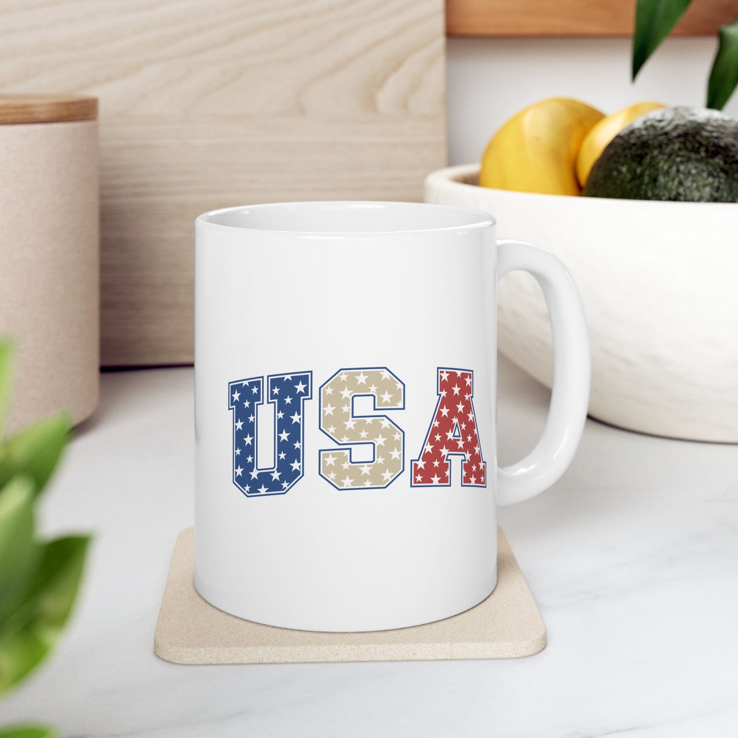 4th of July Mug - USA Red White & blue Stars