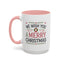 Christmas Mug - We Wish You a Merry Christmas Blue Green & Red Text