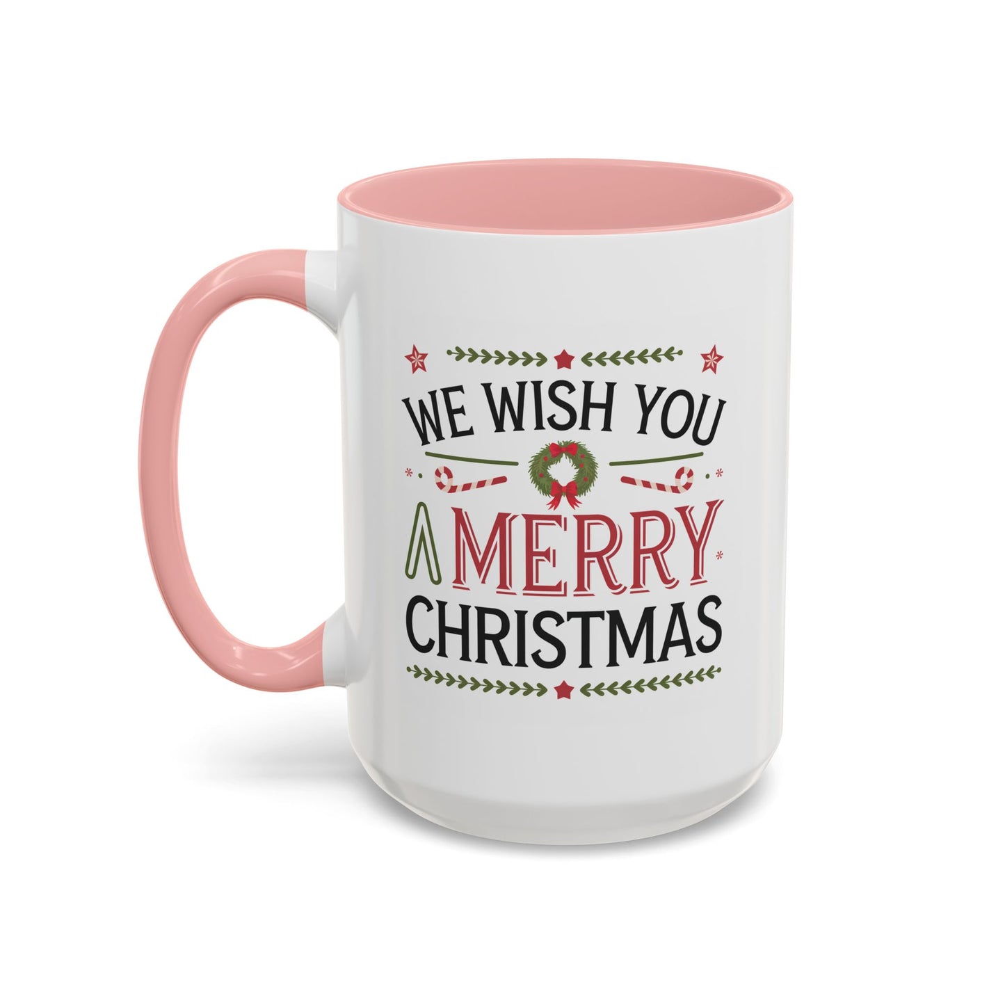Christmas Mug - We Wish You a Merry Christmas Blue Green & Red Text