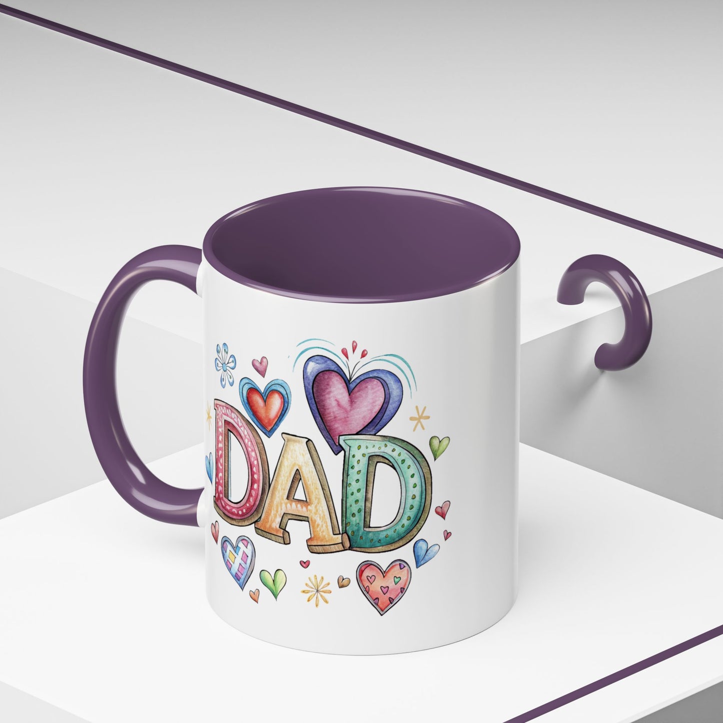Father's Day Mug - Dad Hearts