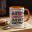 Christmas Mug - Merry Christmas Red Green & Black Text Trees Presents