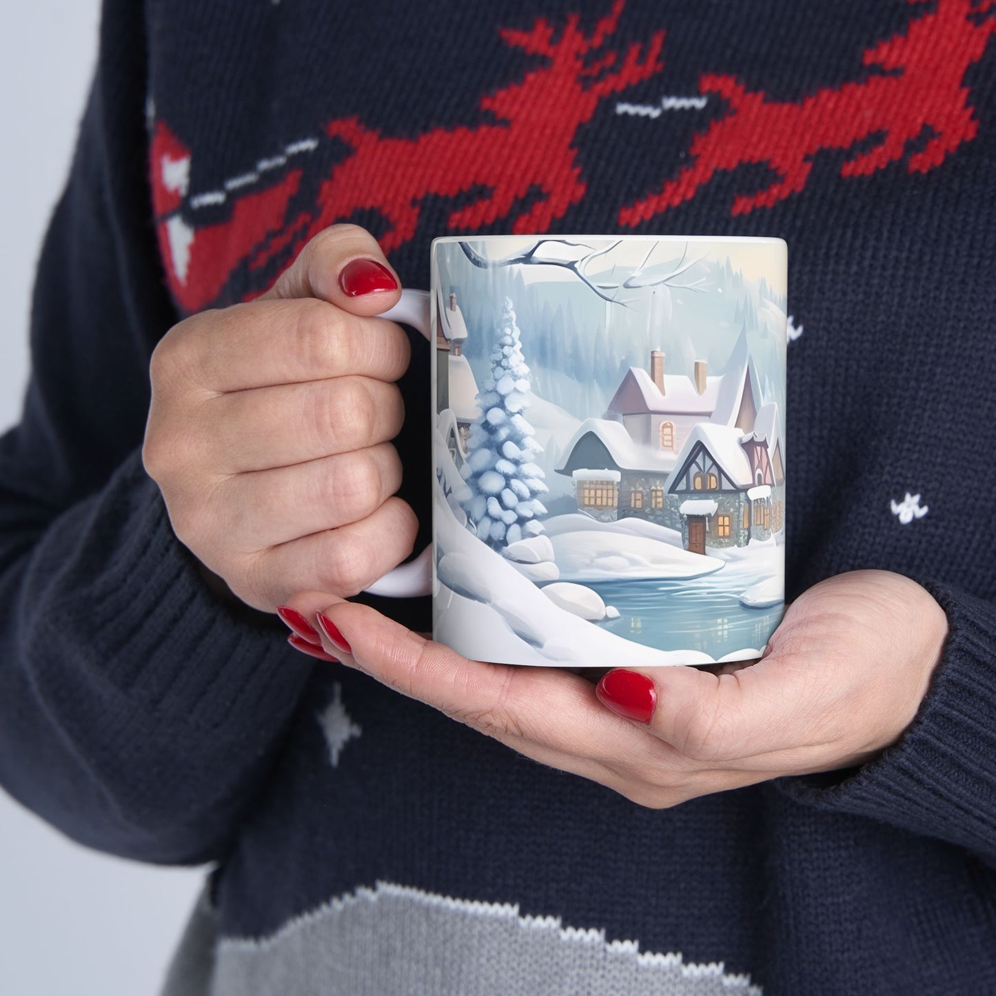 Christmas Mug - Snowy Landscape Wrap