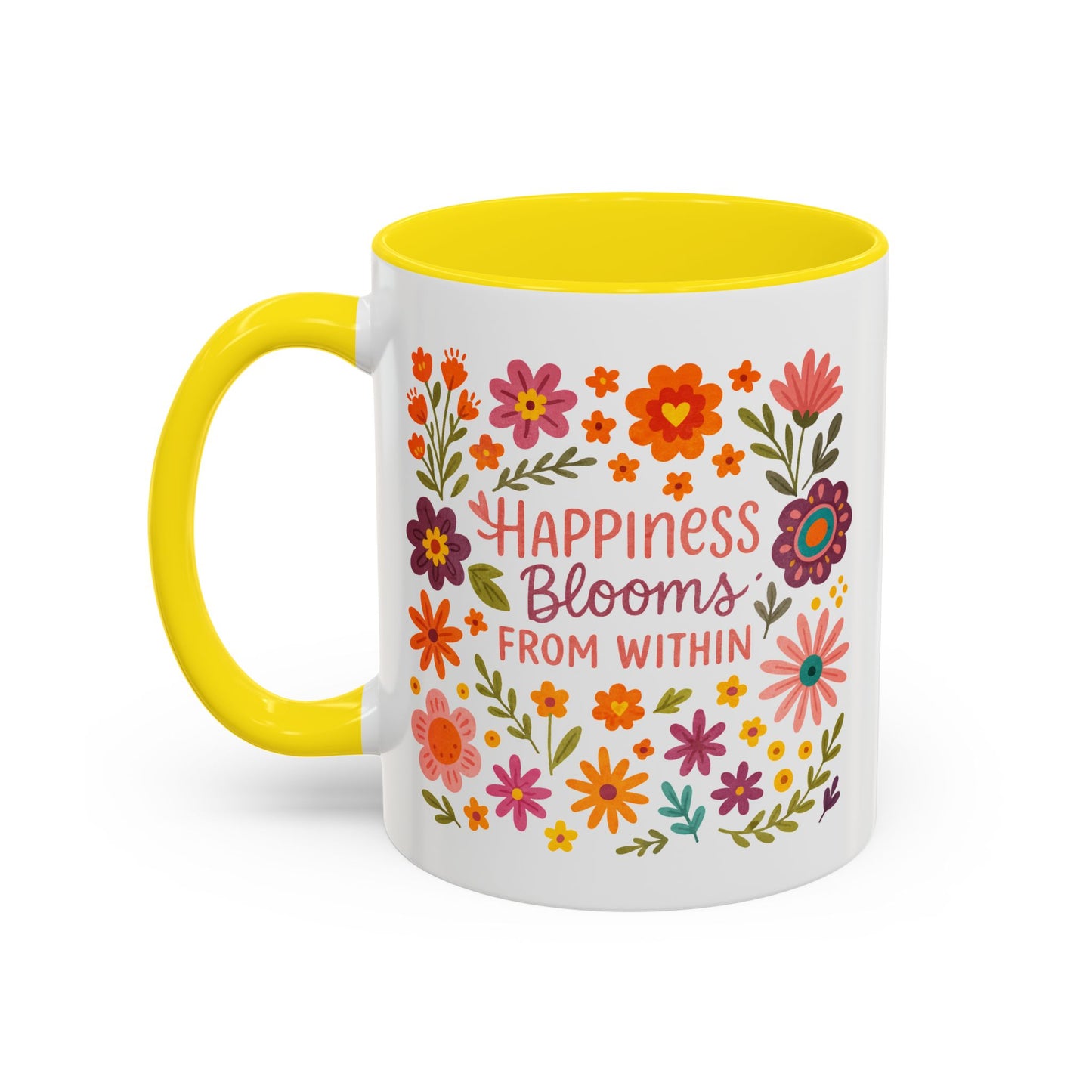 Motivation Mug - Happiness Blooms From Within